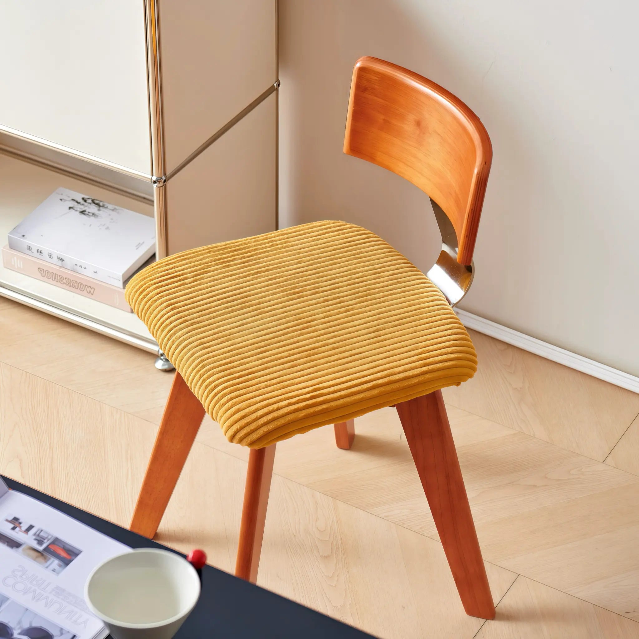 Galen Birch Corduroy Dining Chair