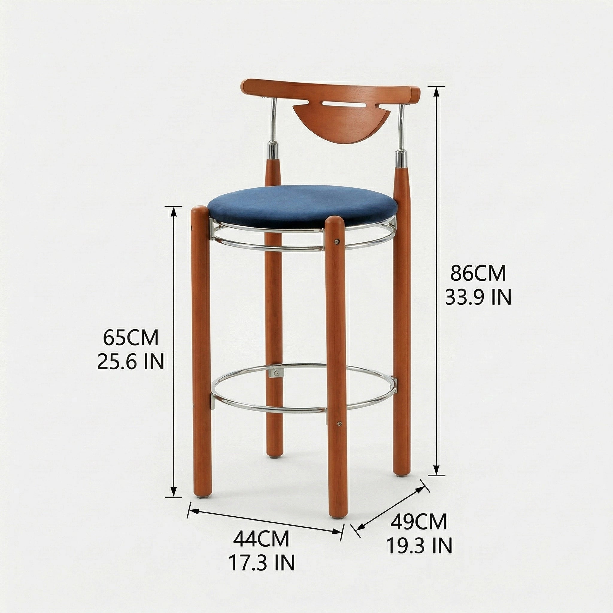 Finn Solid Wood Bar Stool