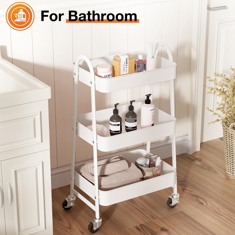3 Tier Metal Storage Utility Cart with Wheels