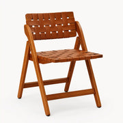 Riven Woven Leather Folding Chair