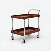 Noma Solid Wood Stainless Steel Rolling Cart