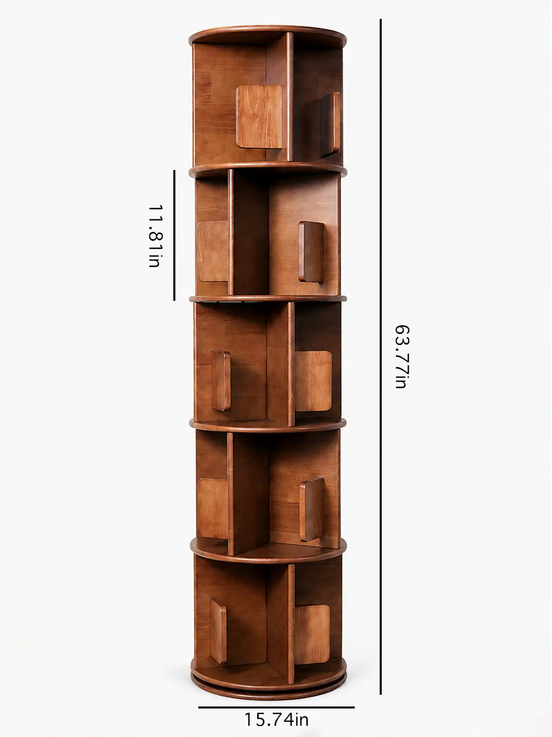 Luke's Wood Rotating 5-Tier Bookshelf