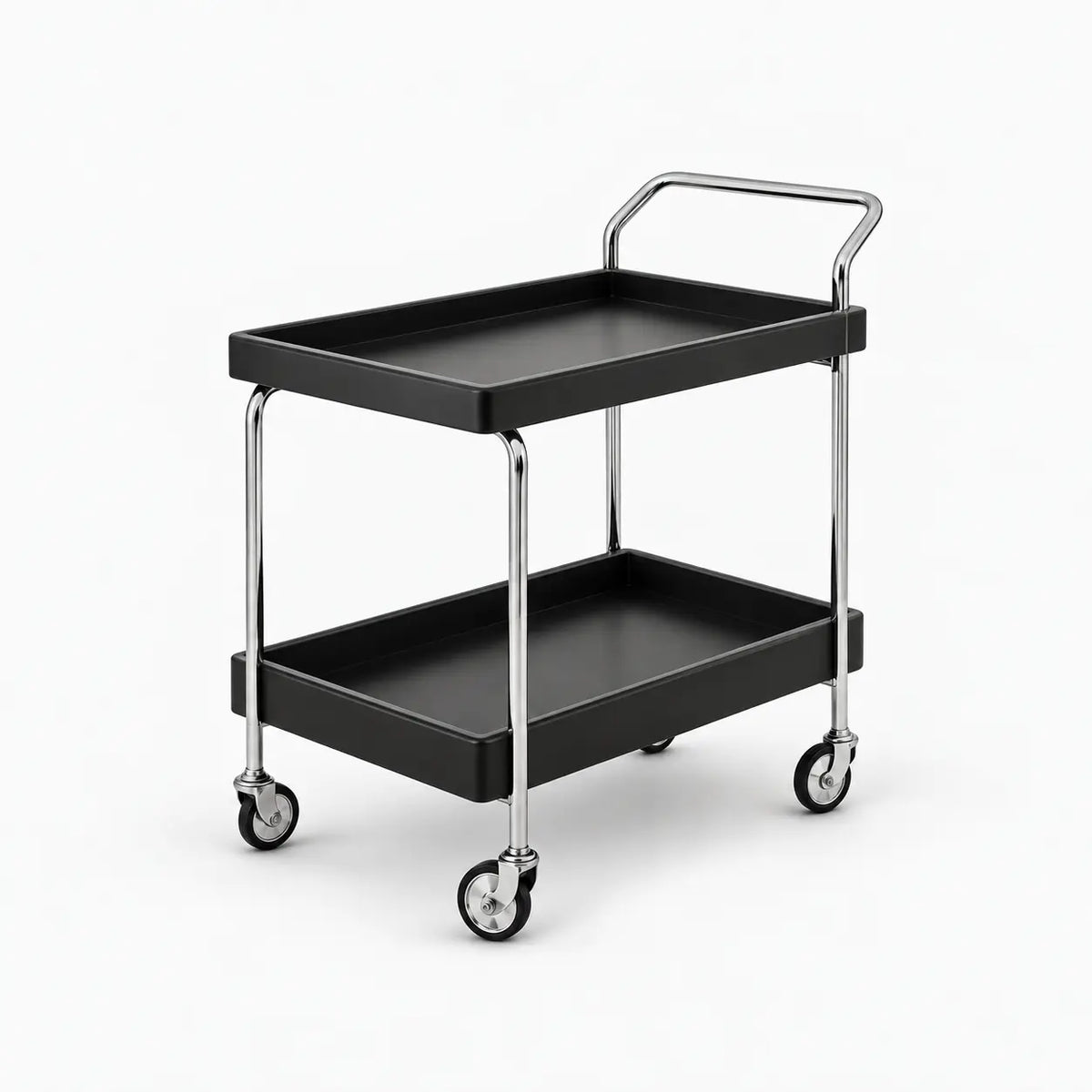 Noma Solid Wood Stainless Steel Rolling Cart