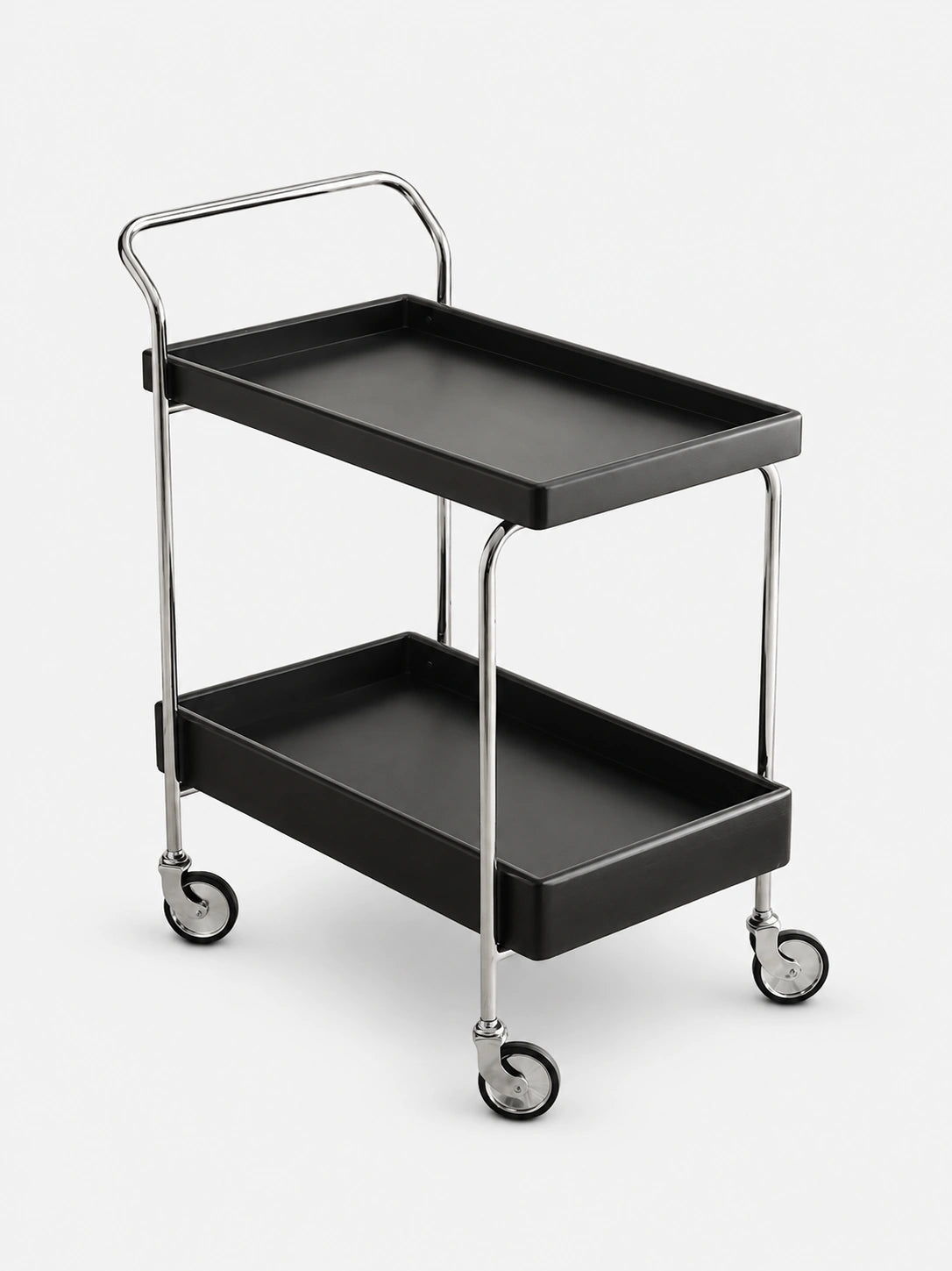 Noma Solid Wood Stainless Steel Rolling Cart