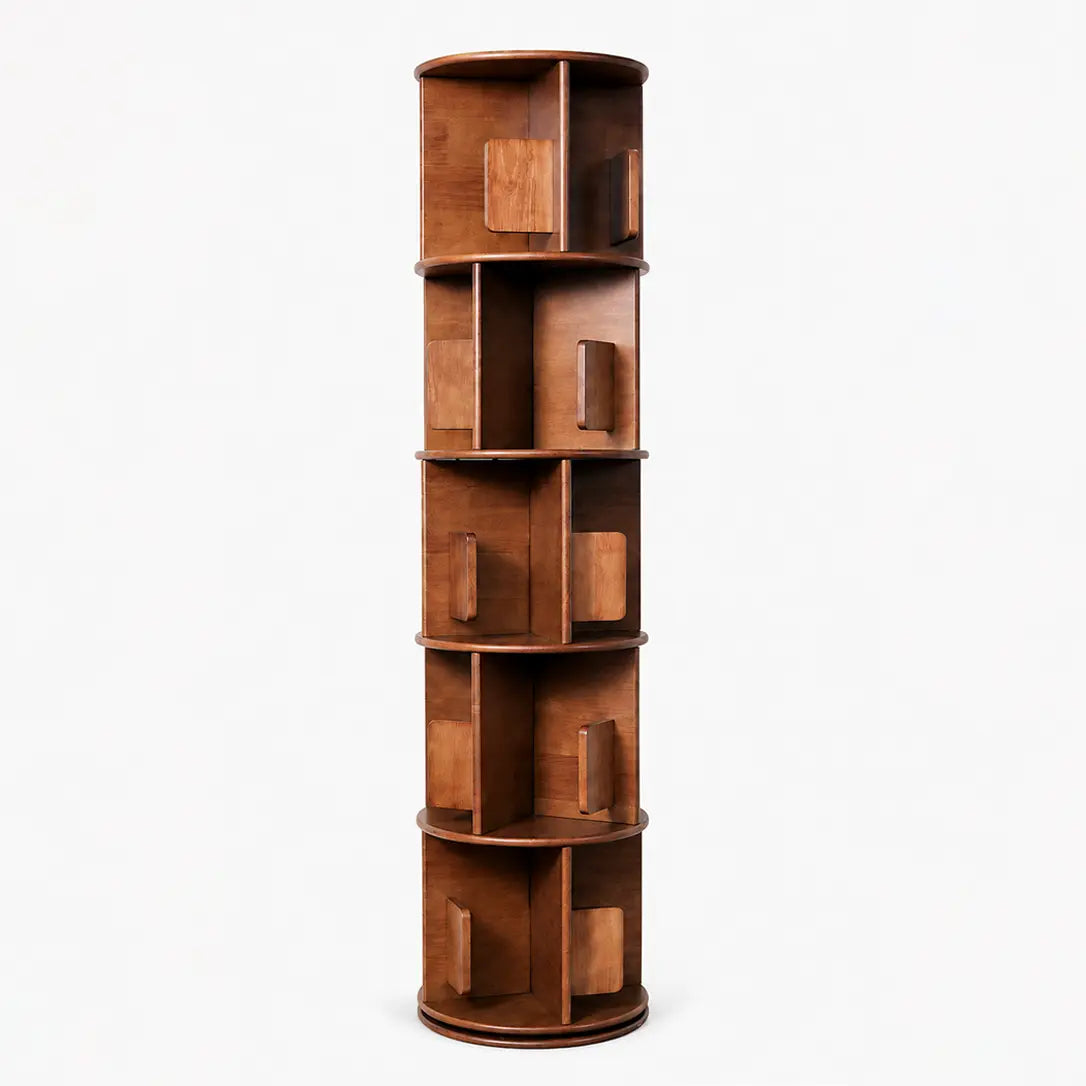 Luke's Wood Rotating 5-Tier Bookshelf