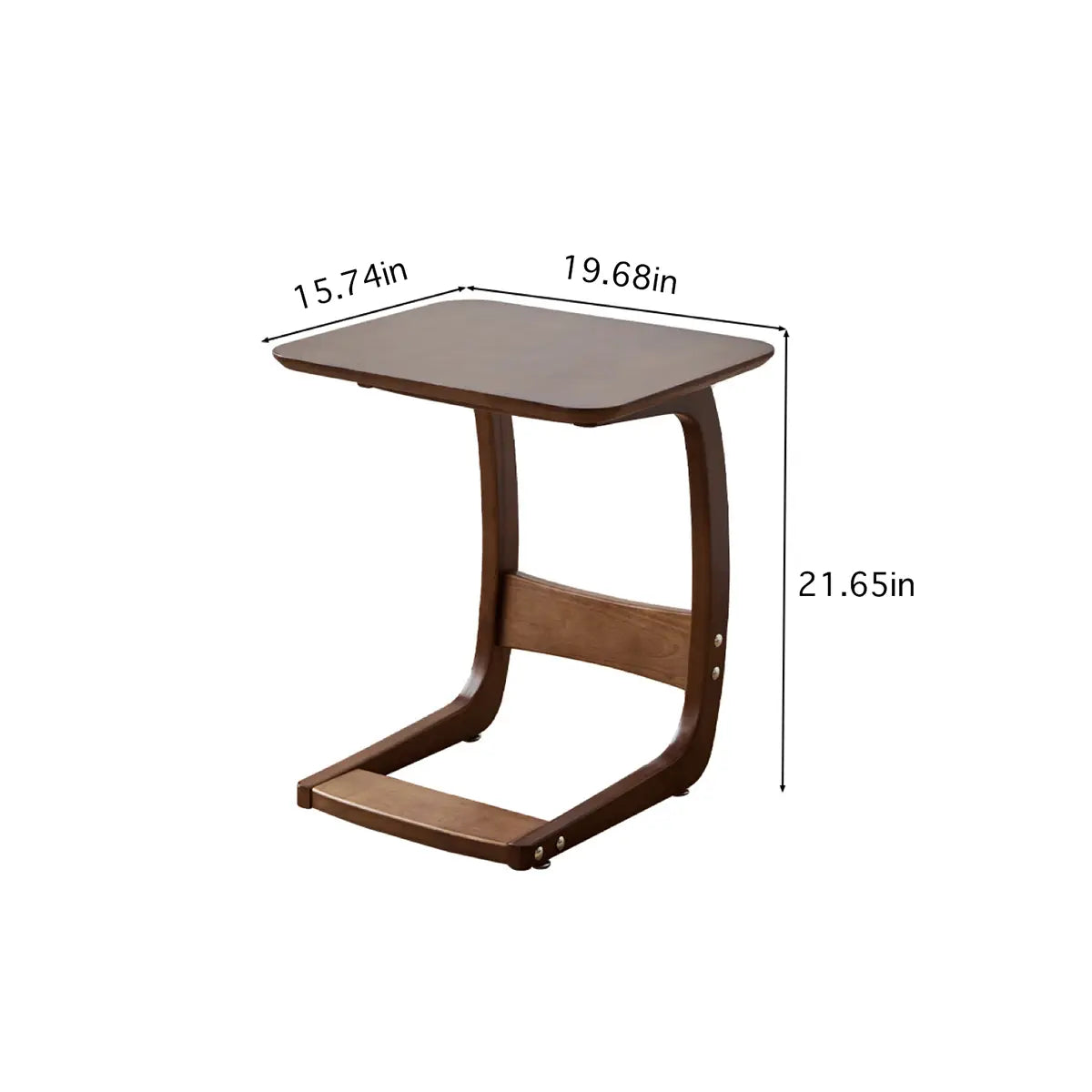 Nilo Solid Wood C-Shaped Side Table