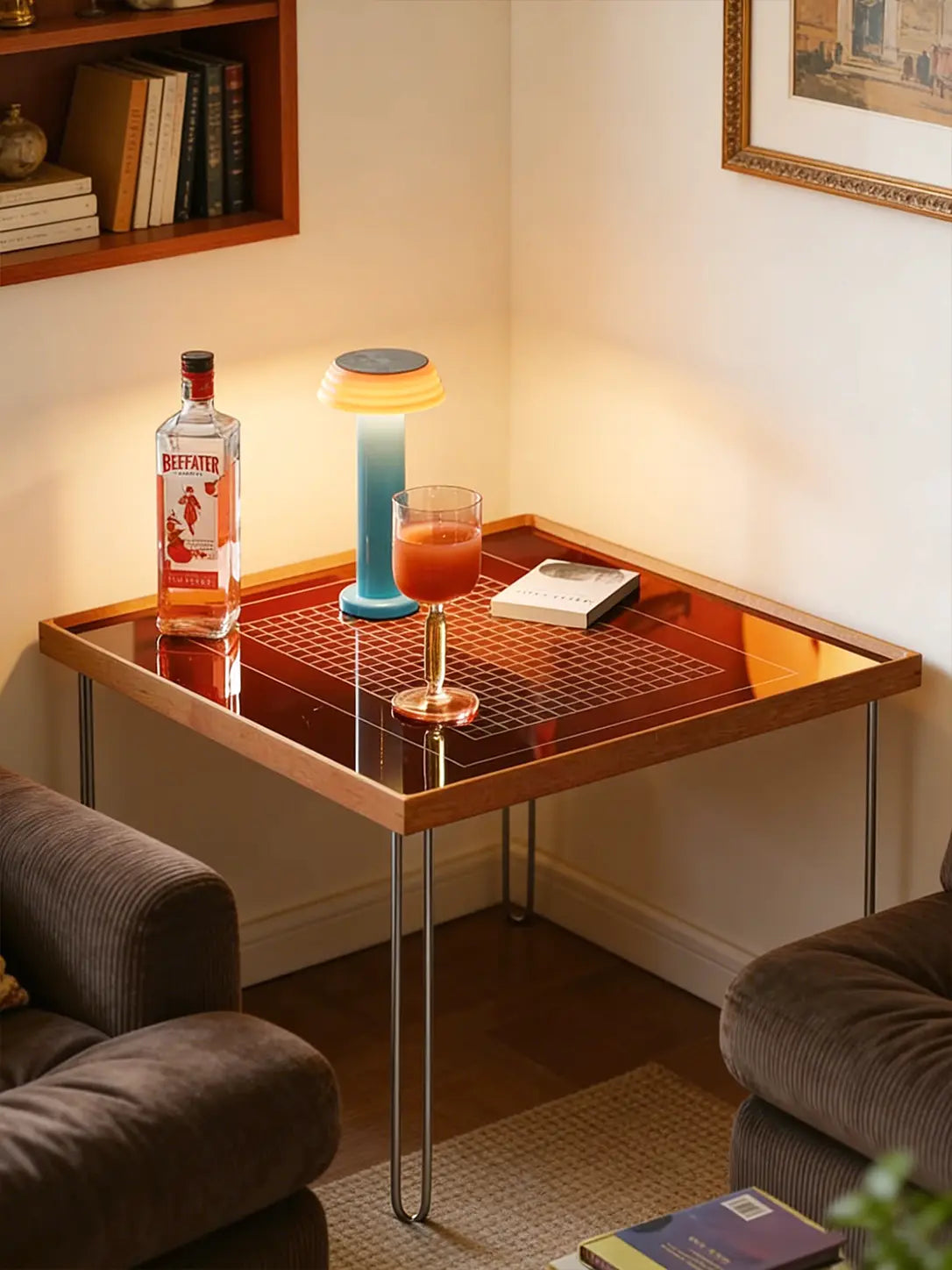 Irene Patterned Glass Square Coffee Table