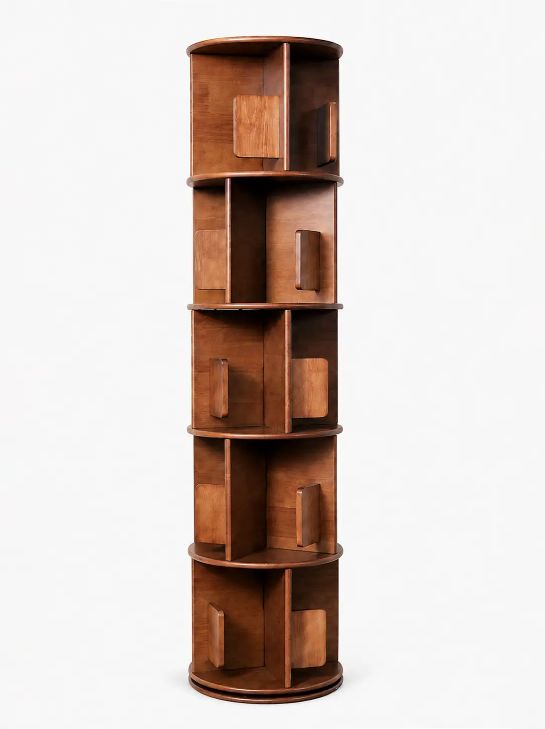 Luke's Wood Rotating 5-Tier Bookshelf