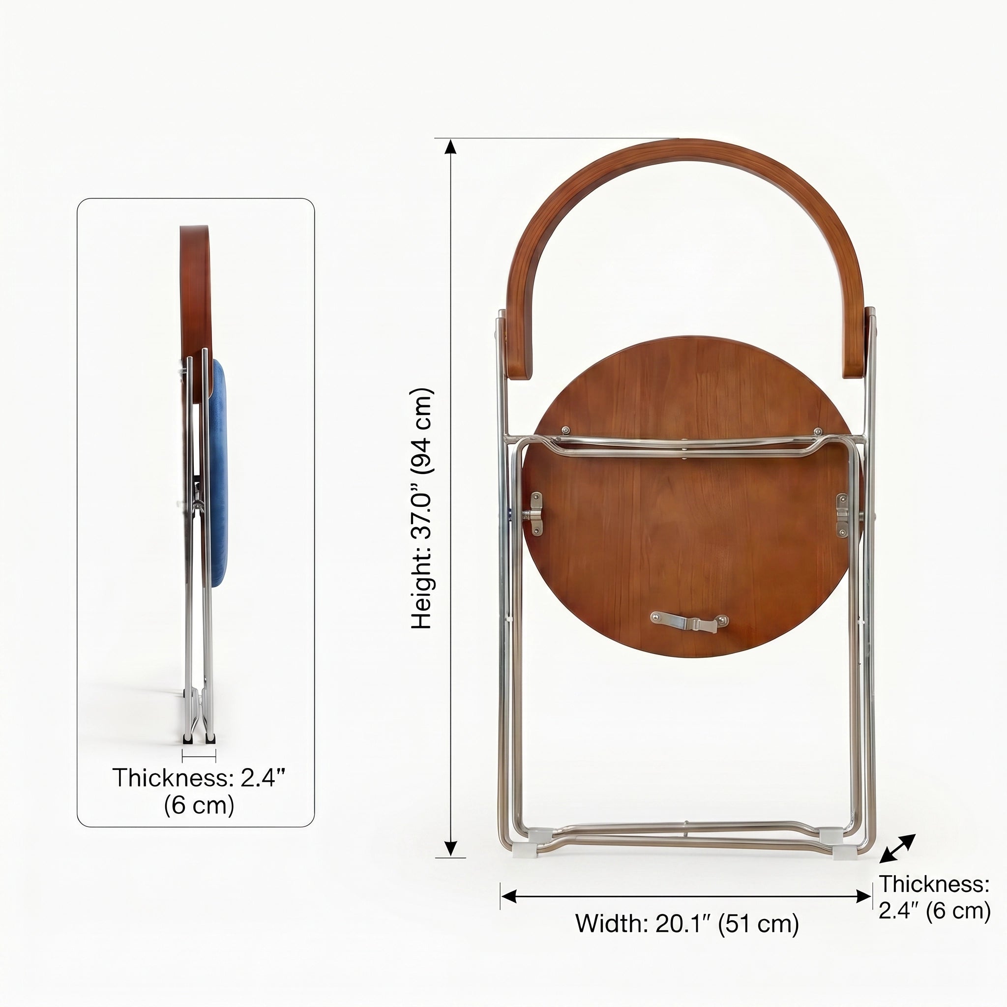 Kael Walnut Folding Chair