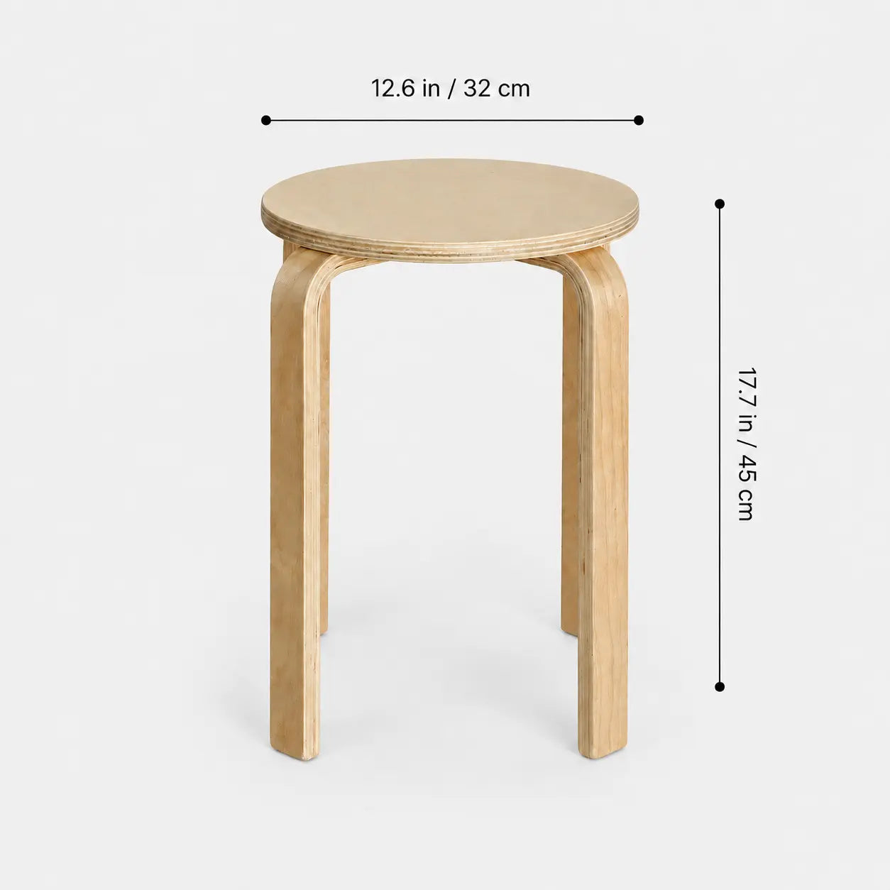 Aru Color-Top Stackable Wood Stool