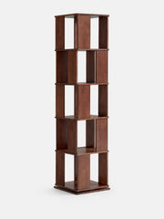 Luke Rubber Wood Rotating 5-Layer Bookshelf