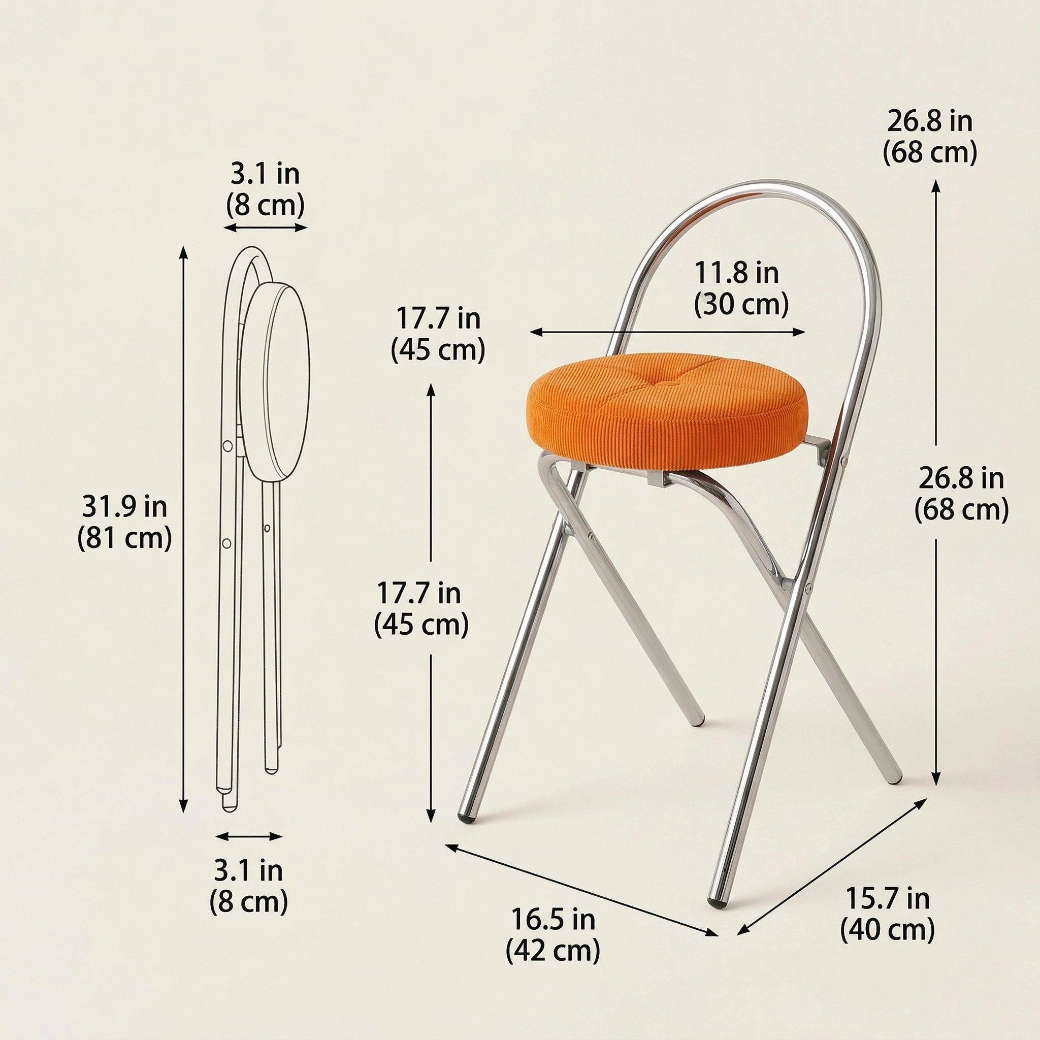 Miro Steel Corduroy Bar Stool