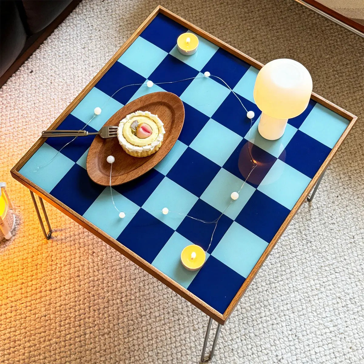 Irene Patterned Glass Square Coffee Table
