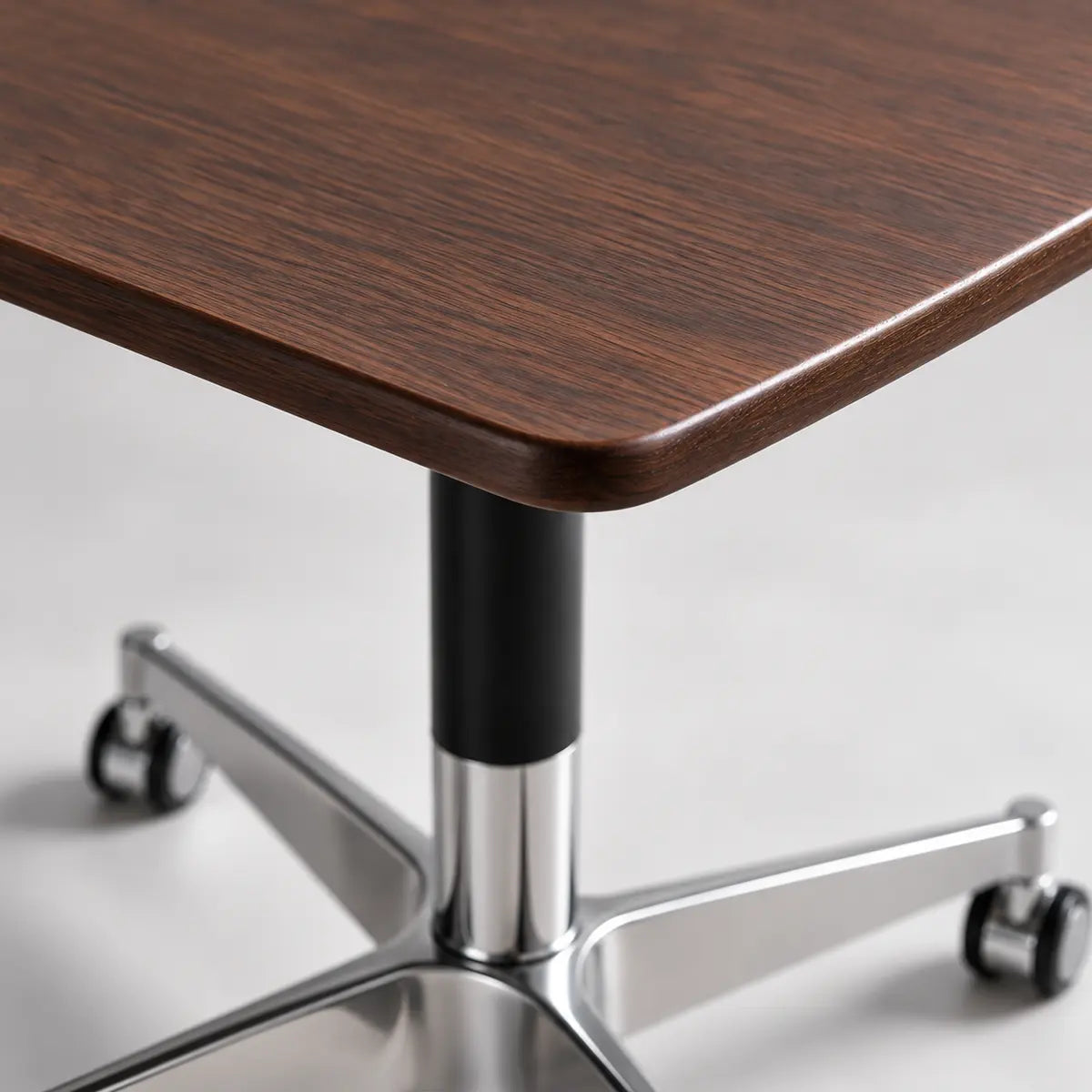 Elevora wood tabletop and central metal support