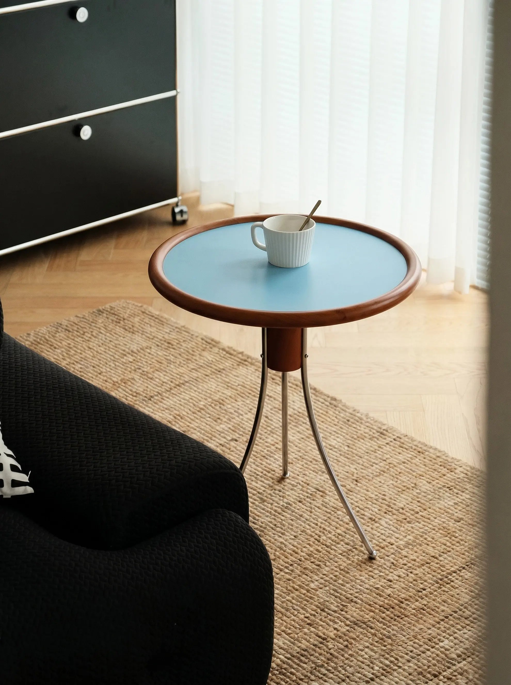 Cielo Cherry Wood Round Side Table