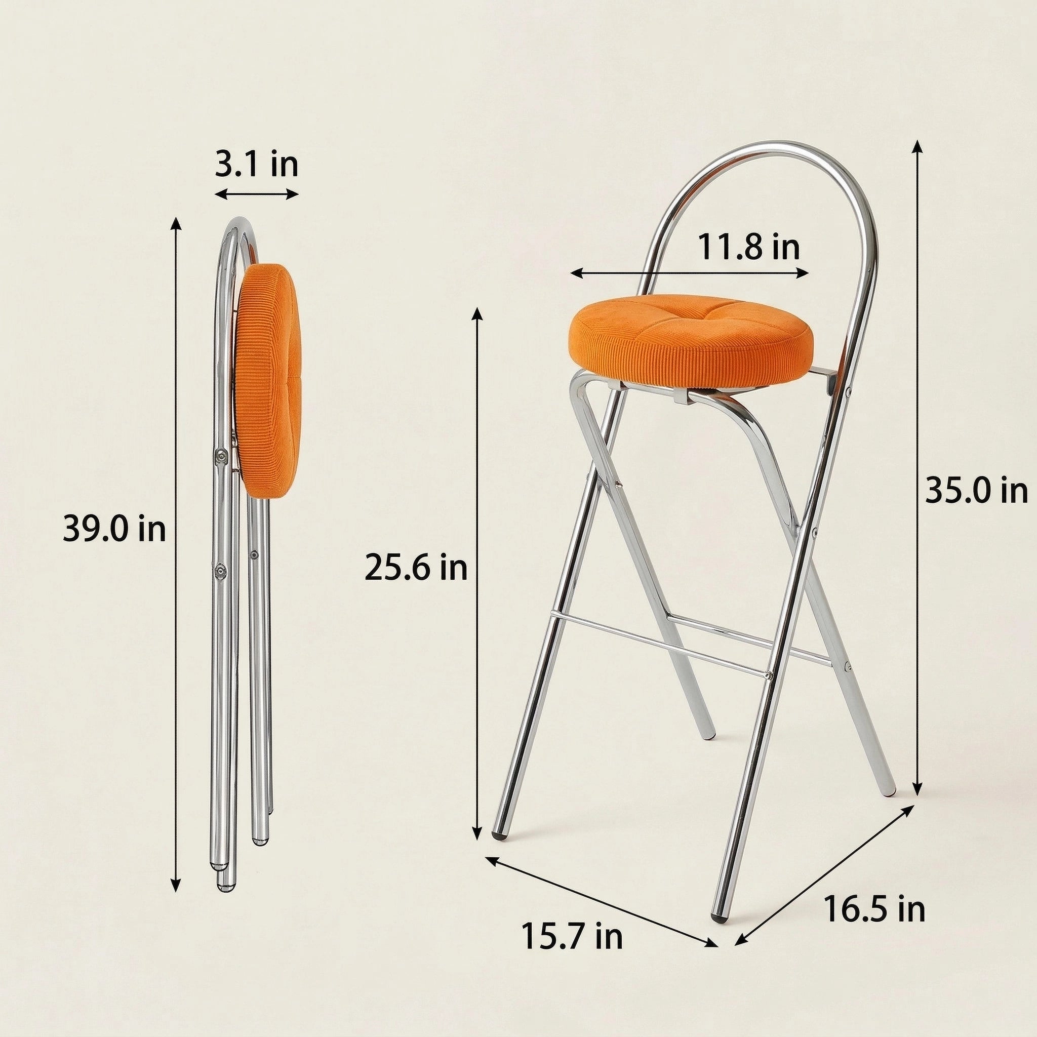 Miro Steel Corduroy Bar Stool