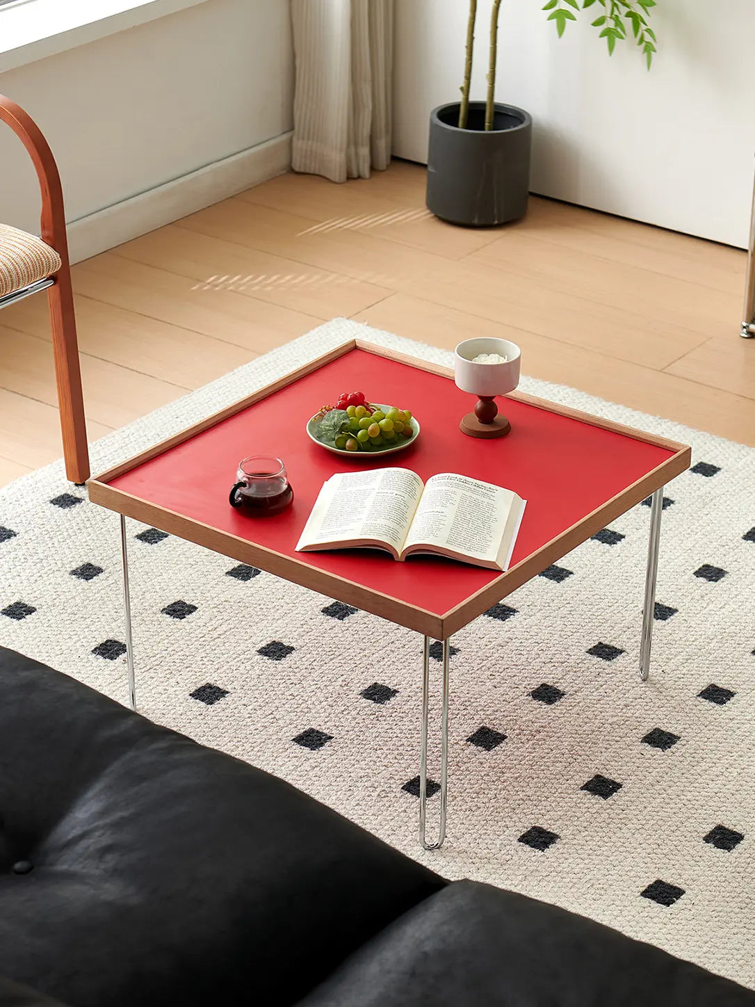Irene Patterned Glass Square Coffee Table