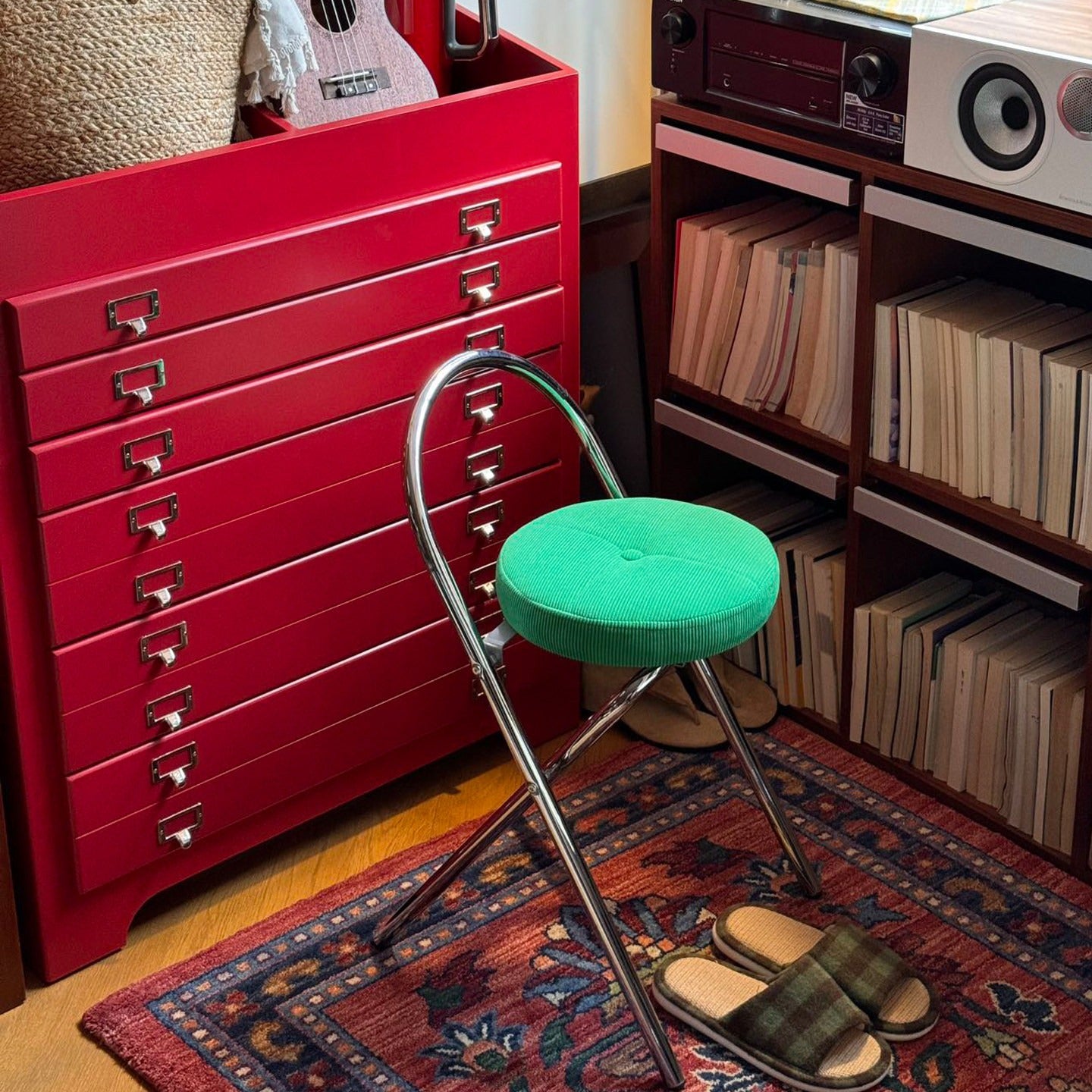 Miro Steel Corduroy Bar Stool