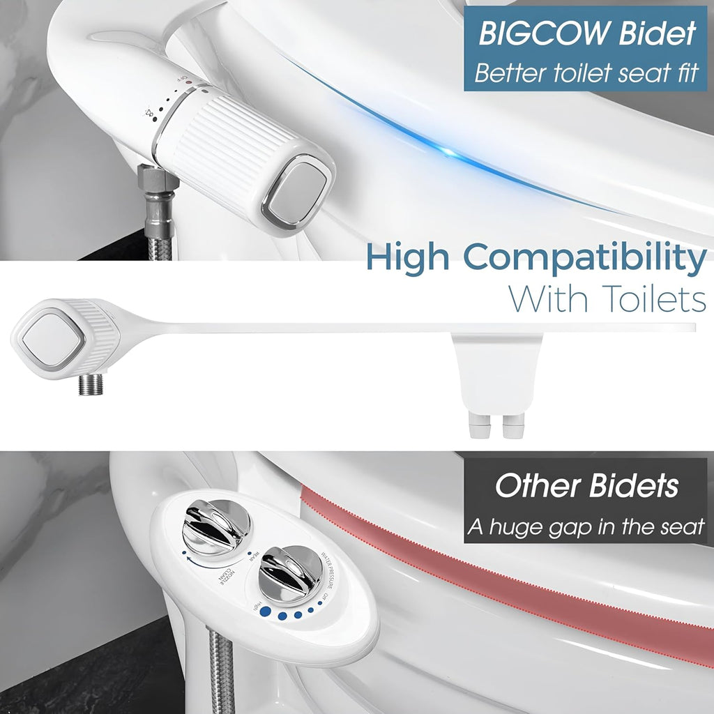 Ultra-Slim Bidet Attachment for Toilet