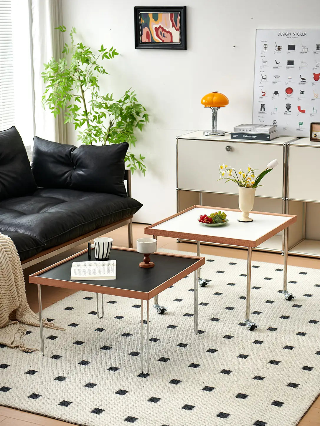 Irene Patterned Glass Square Coffee Table