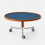 Cielo Cherry Wood Rolling Coffee Table