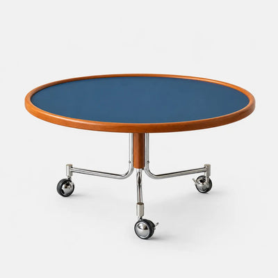 Cielo Cherry Wood Rolling Coffee Table