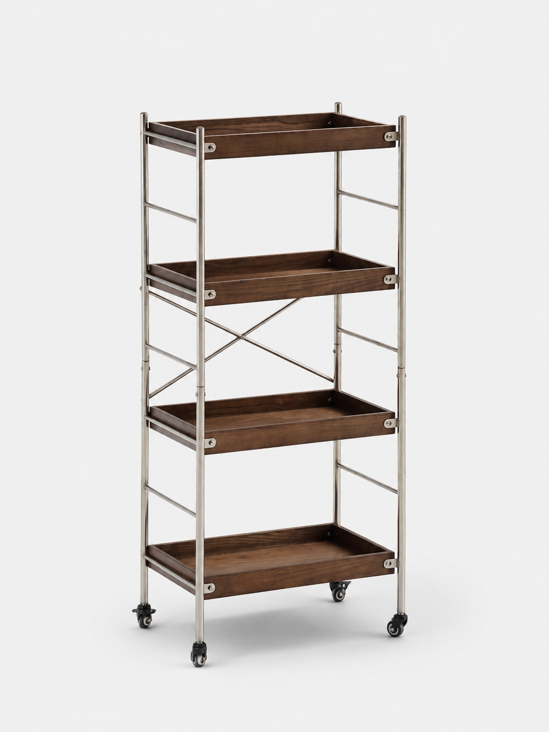 Tove Solid Ash Wood Rolling Cart