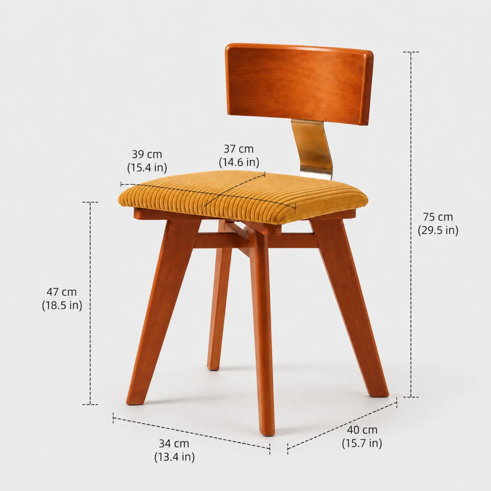 Galen Birch Corduroy Dining Chair
