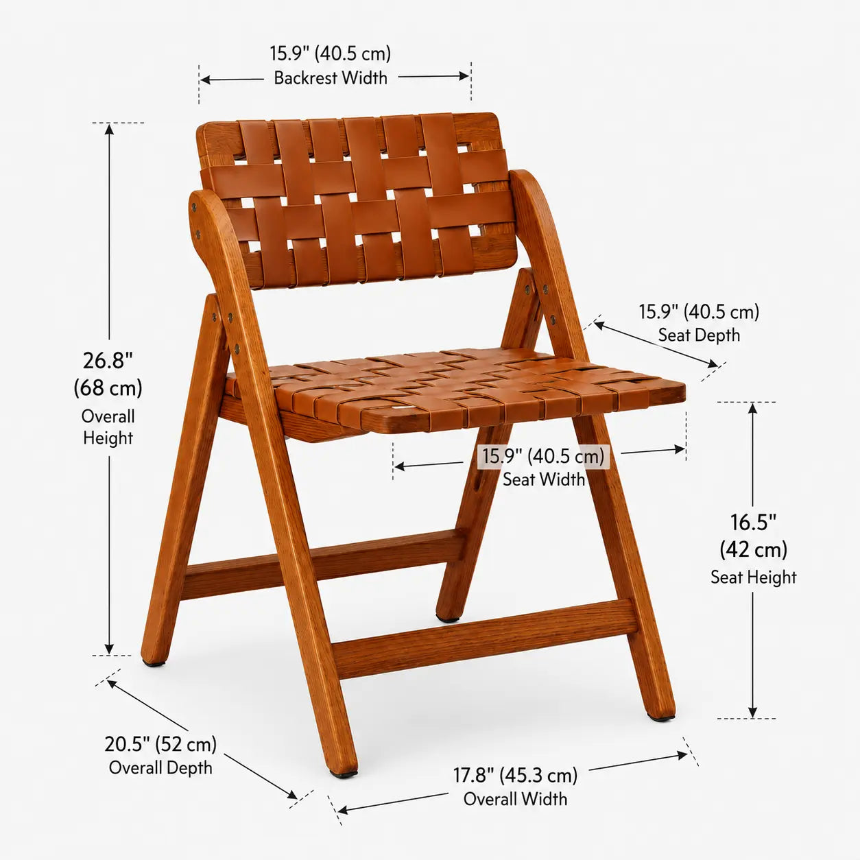 Riven Woven Leather Folding Chair