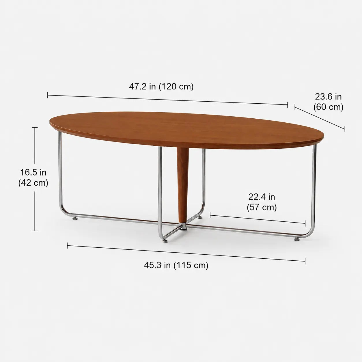 Oren Wood Oval Coffee Table