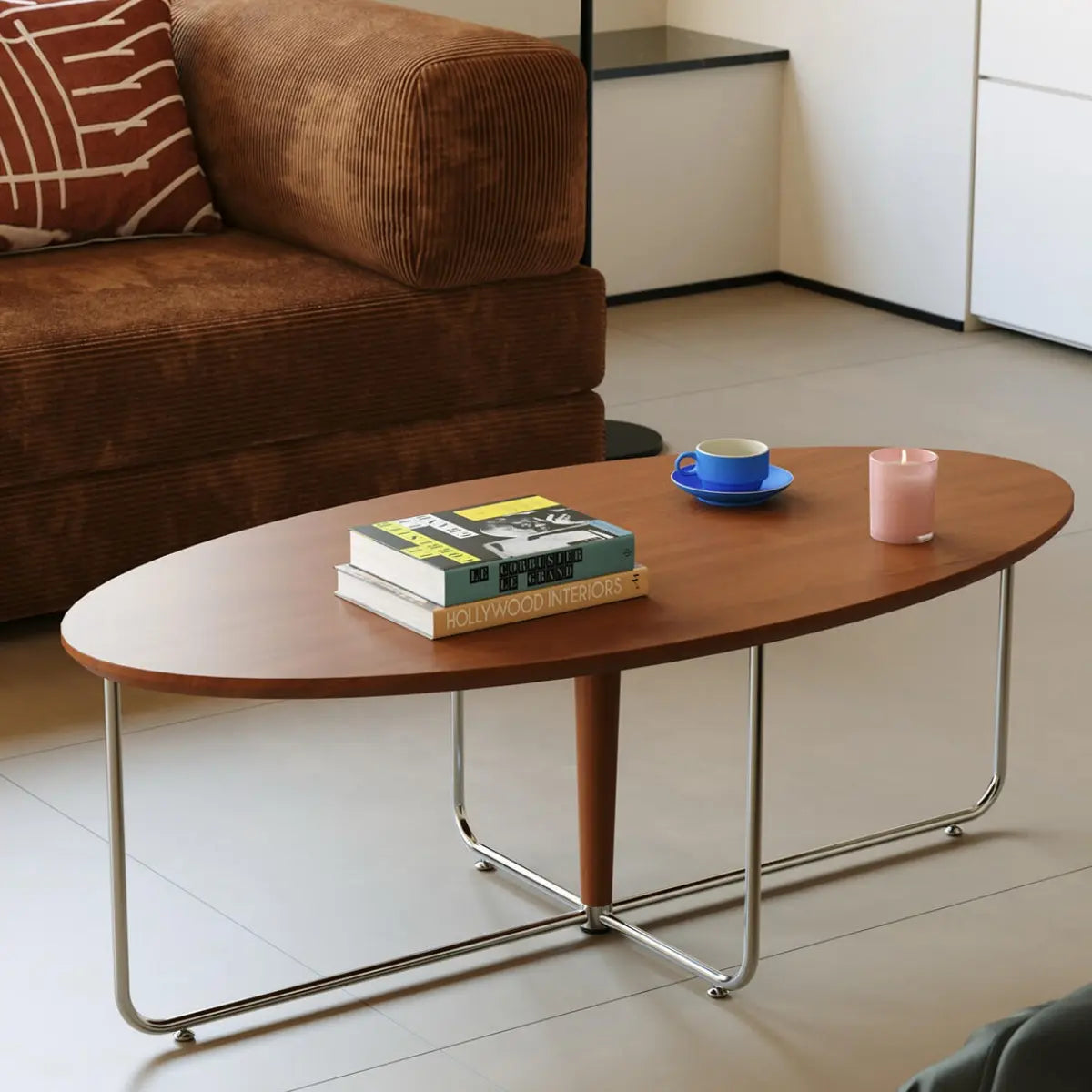 Oren Wood Oval Coffee Table