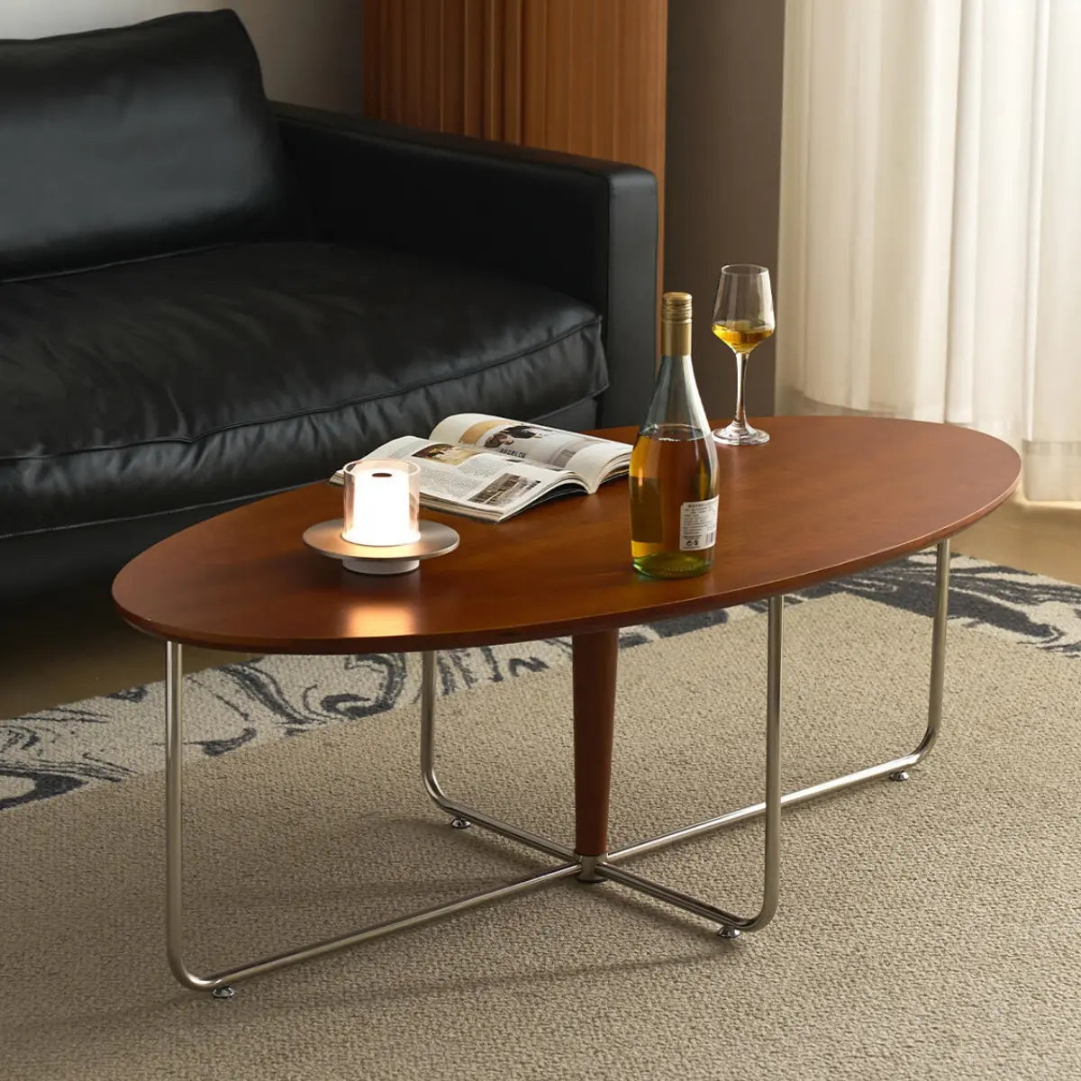 Oren Wood Oval Coffee Table