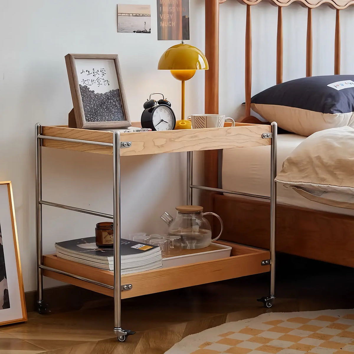 Tove Solid Wood Rolling Cart