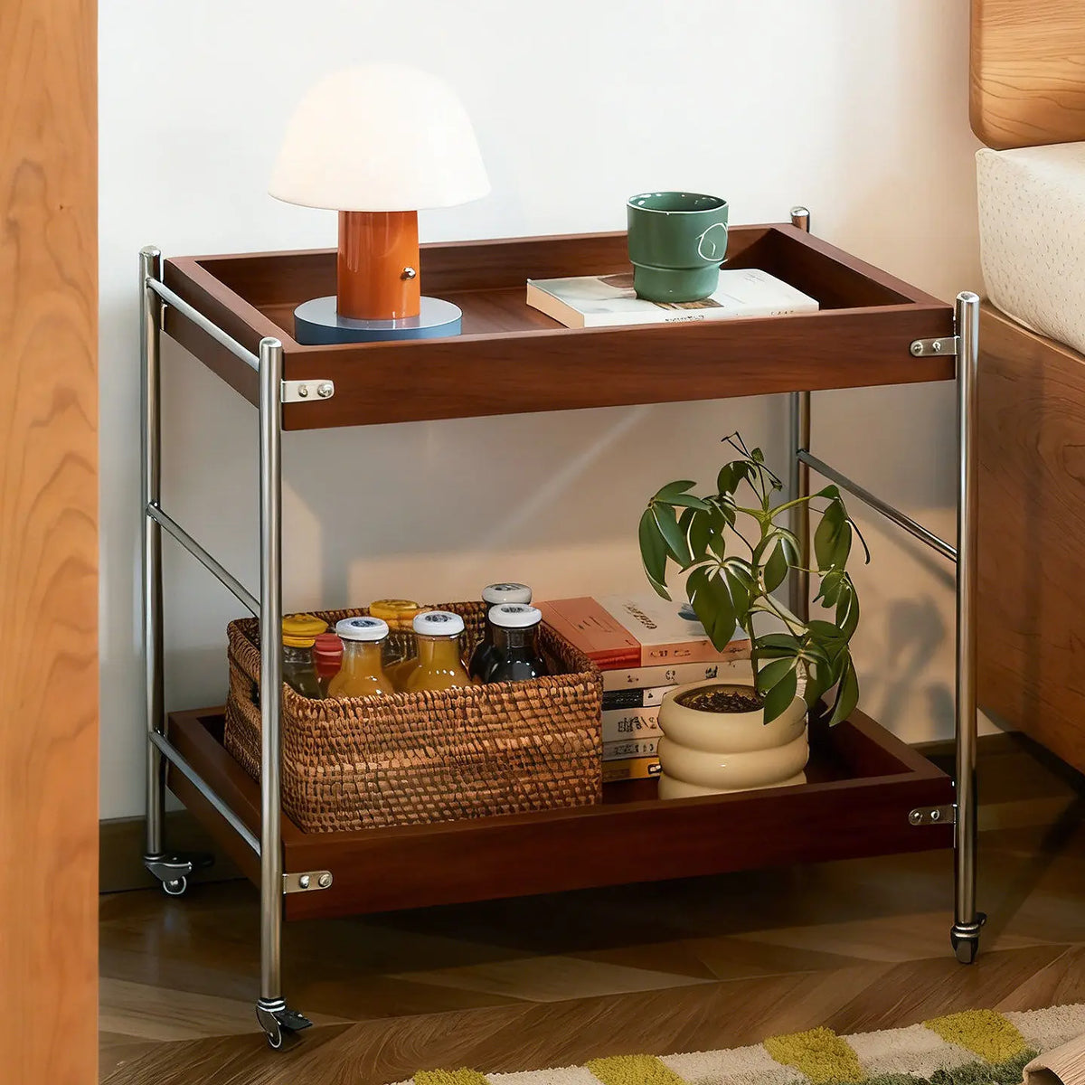 Tove Solid Wood Rolling Cart