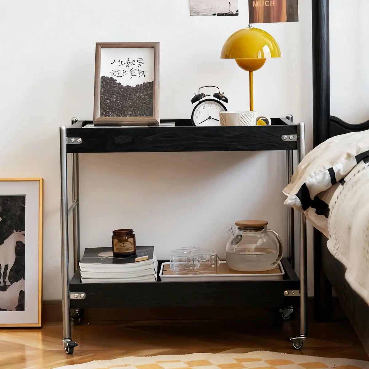 Tove Solid Wood Rolling Cart