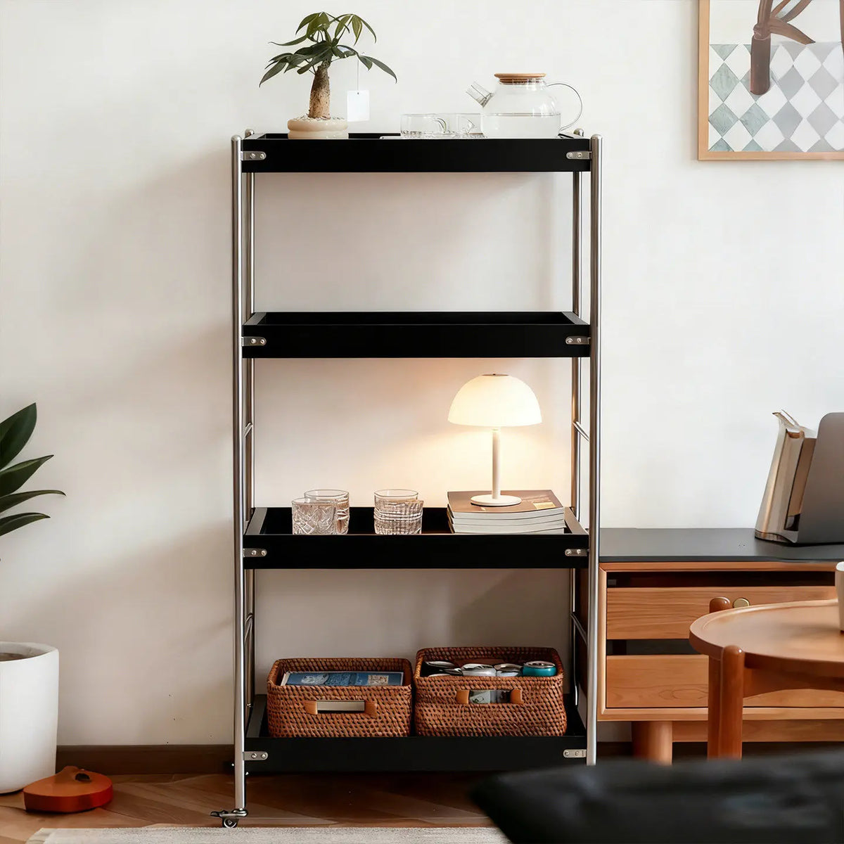 Tove Solid Wood Rolling Cart