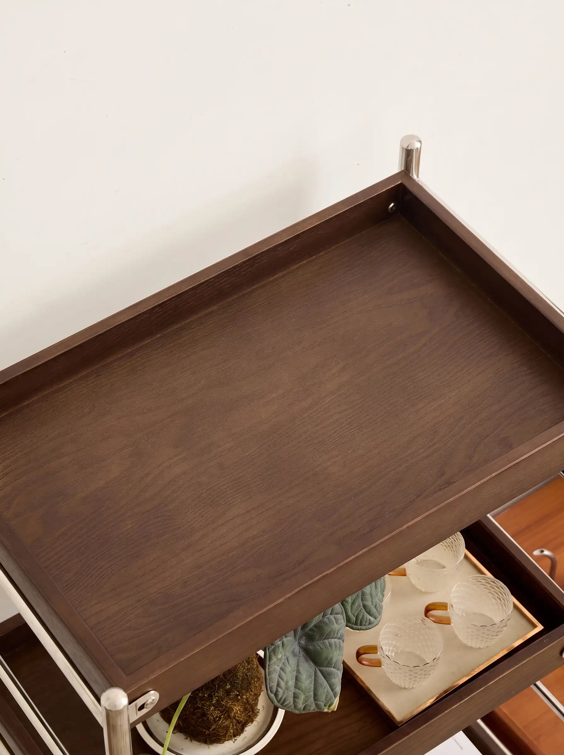 Tove Solid Ash Wood Rolling Cart