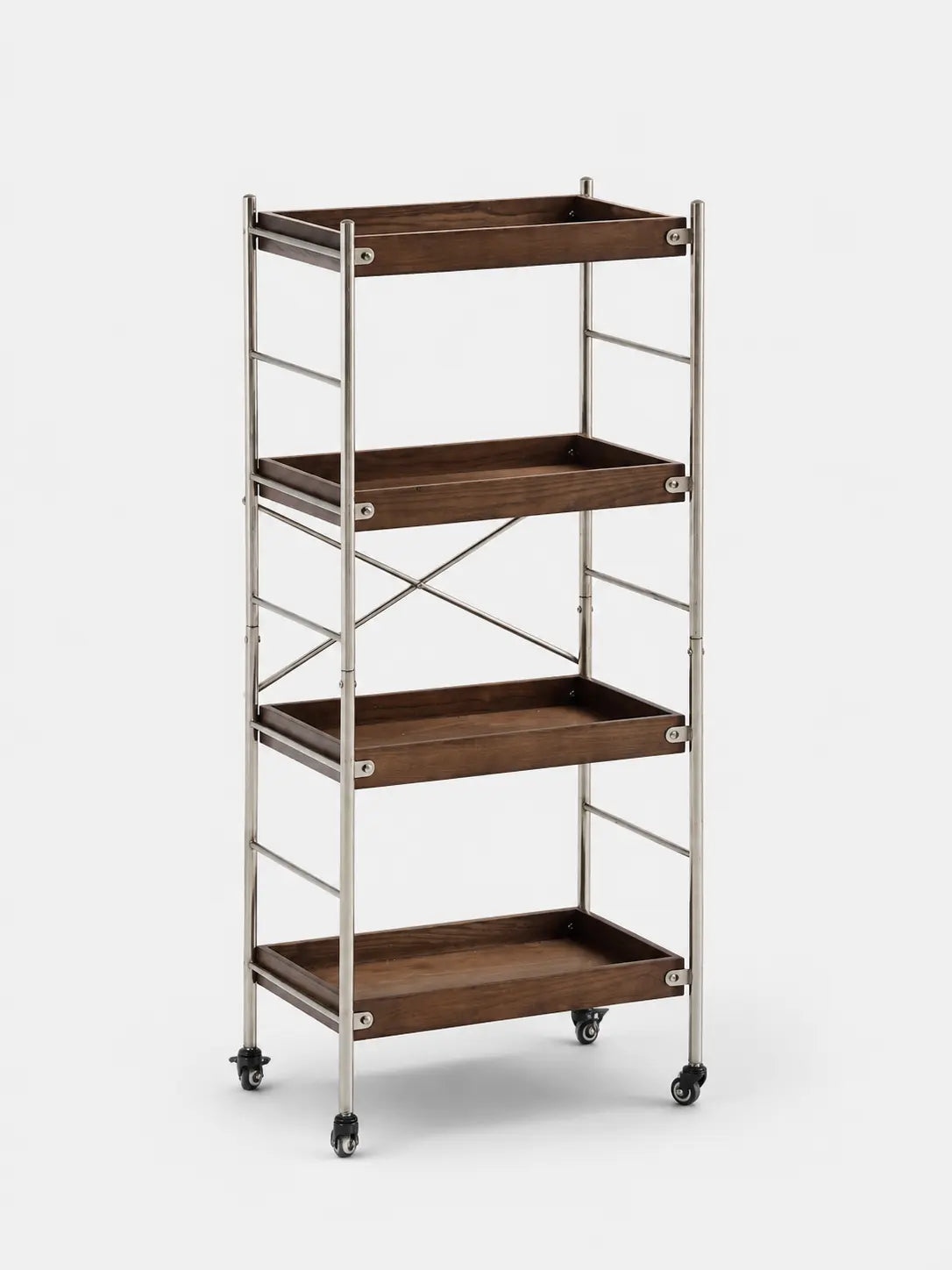 Tove Solid Ash Wood Rolling Cart
