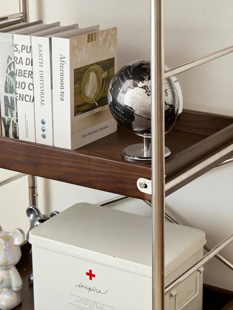 Tove Solid Ash Wood Rolling Cart