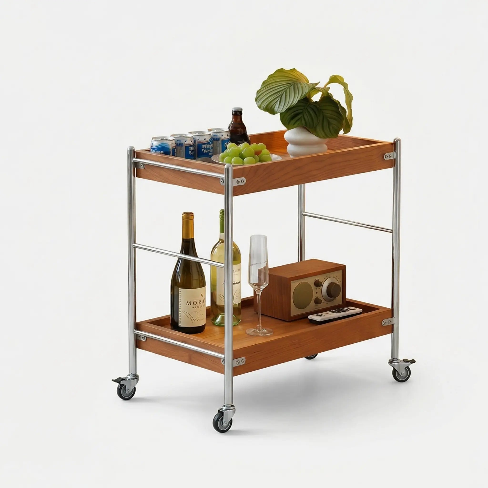 Tove Solid Wood Rolling Cart