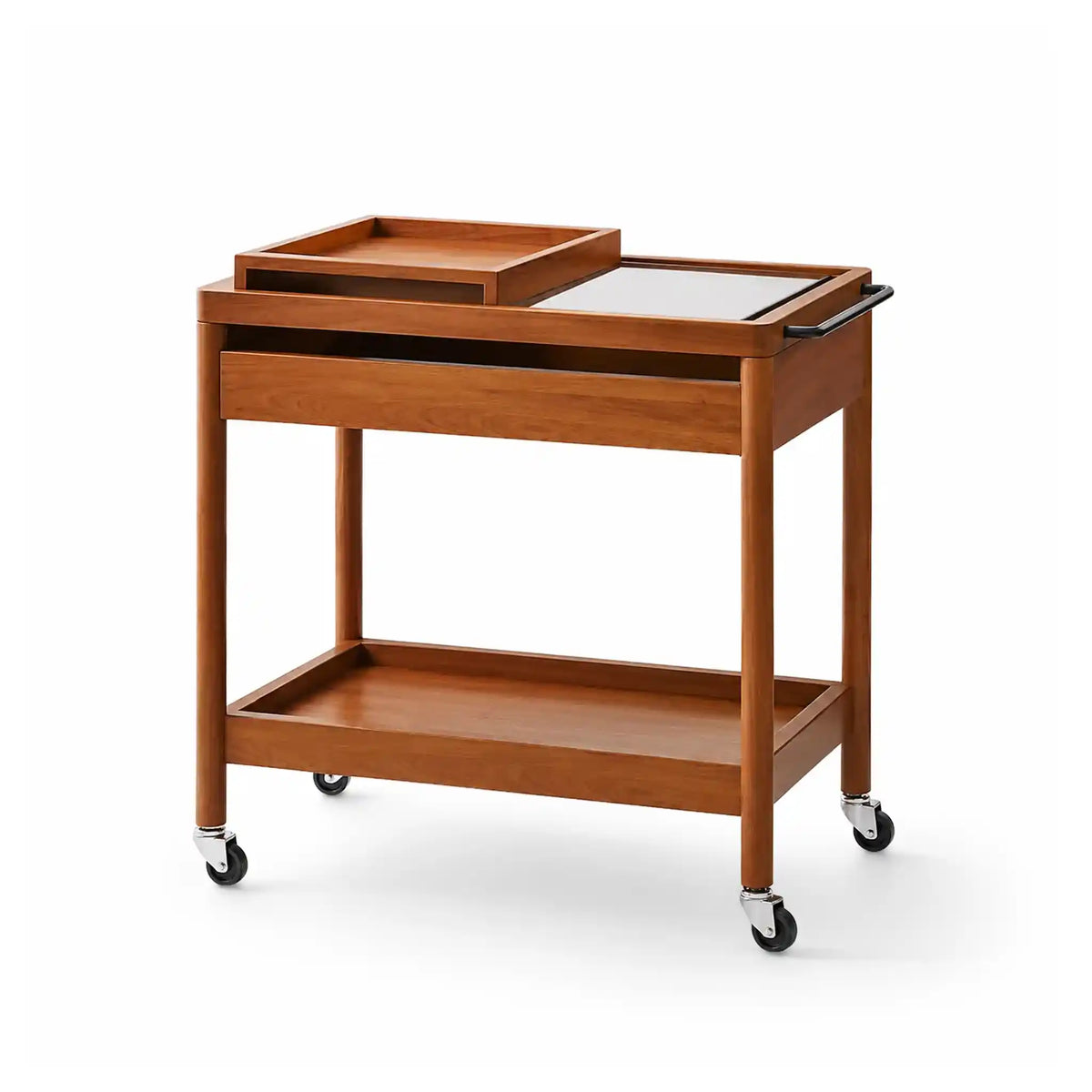Taro Wood Rolling Serving Cart