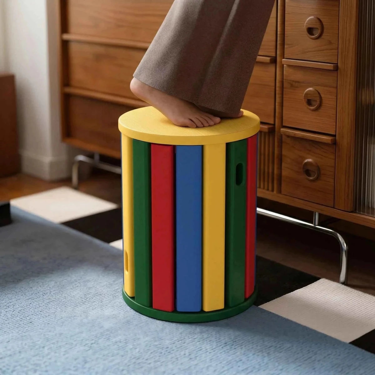 Aru Solid Wood Stackable Stool (Set of 4) - Esspur