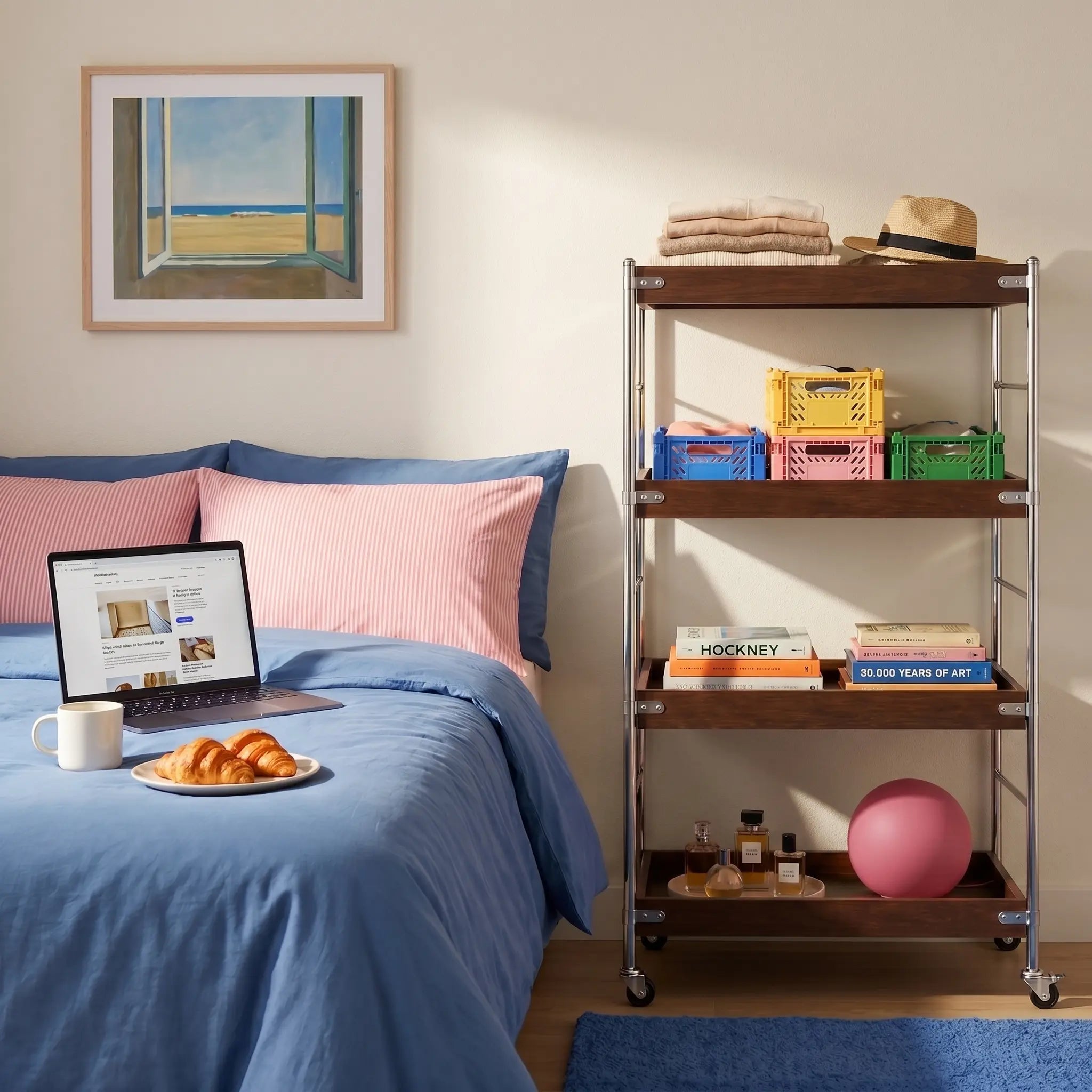 Tove Solid Wood Rolling Cart