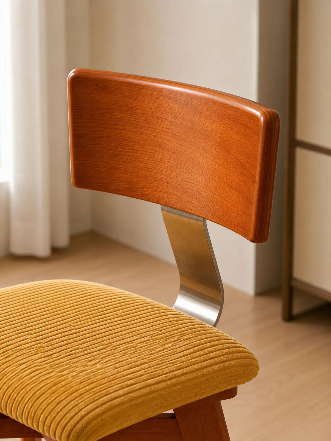 Galen dining chair curved birch back detail