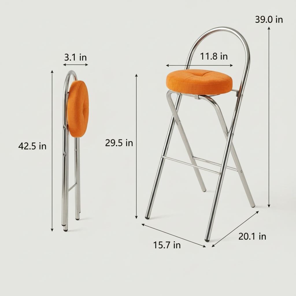 Miro Steel Corduroy Bar Stool - Esspur