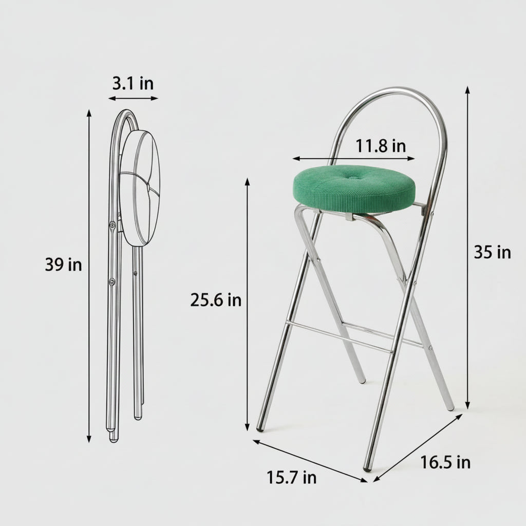 Miro Steel Corduroy Bar Stool - Esspur
