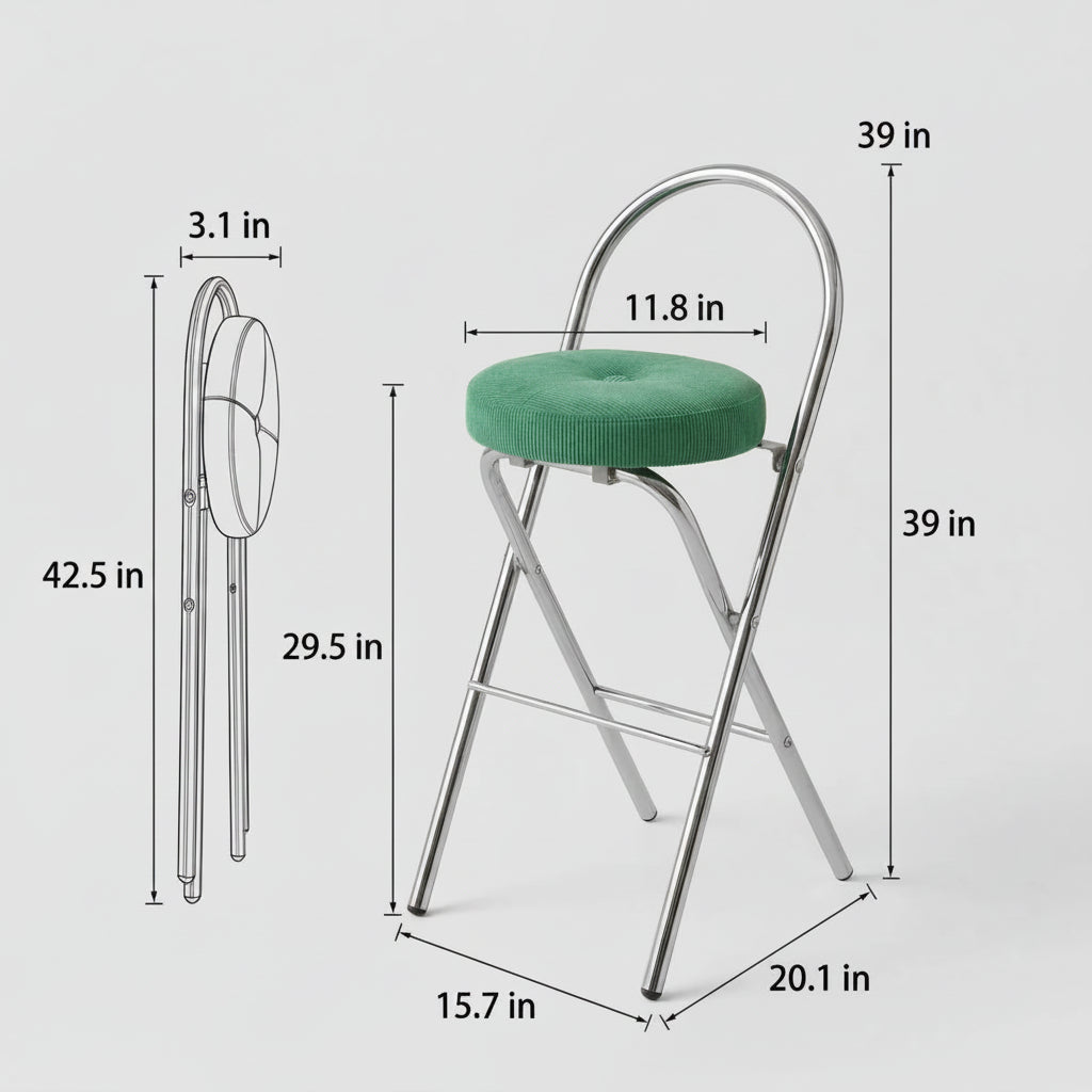 Miro Steel Corduroy Bar Stool - Esspur
