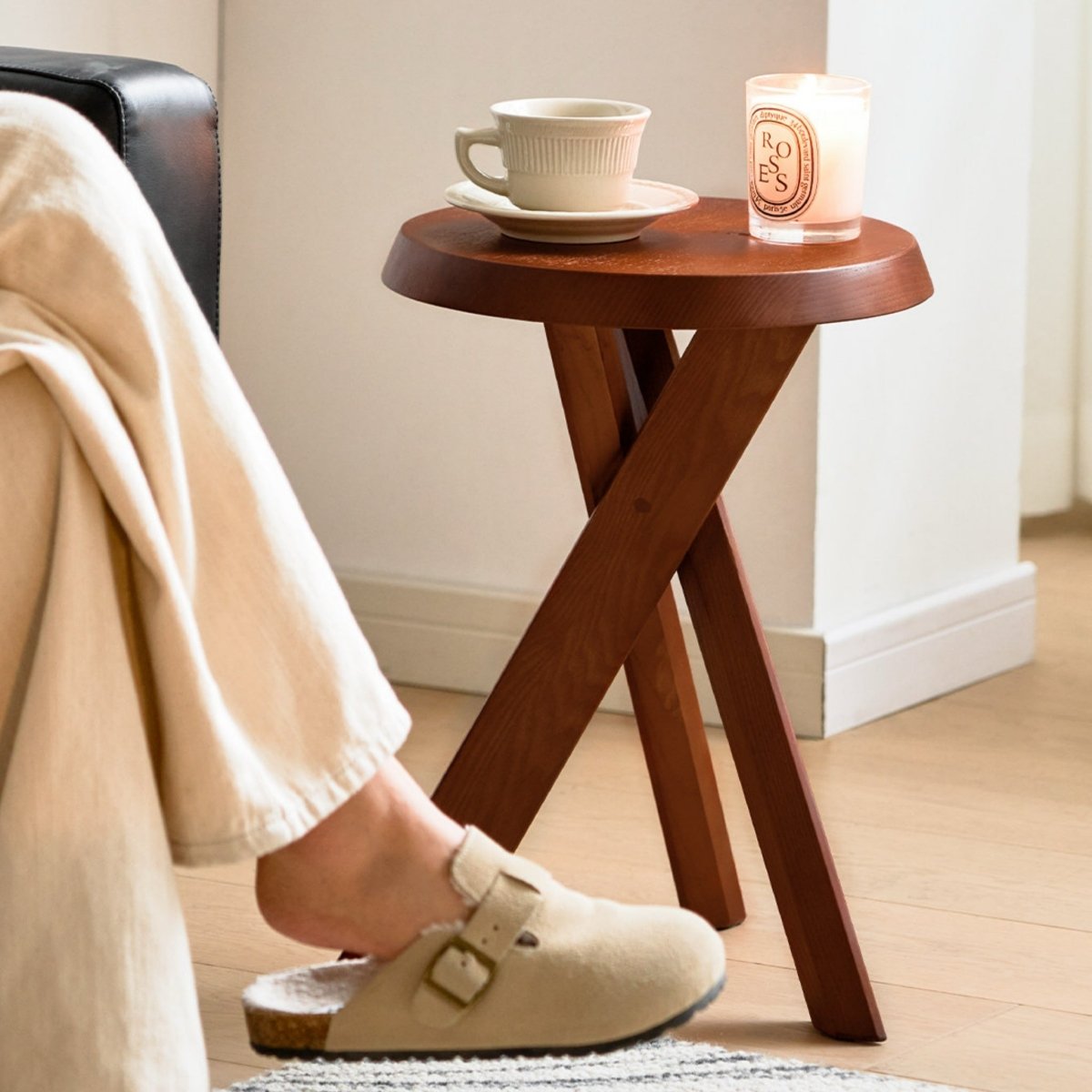 Savi Wood Side Stool - Esspur