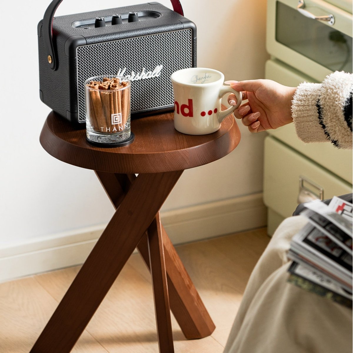 Savi Wood Side Stool - Esspur