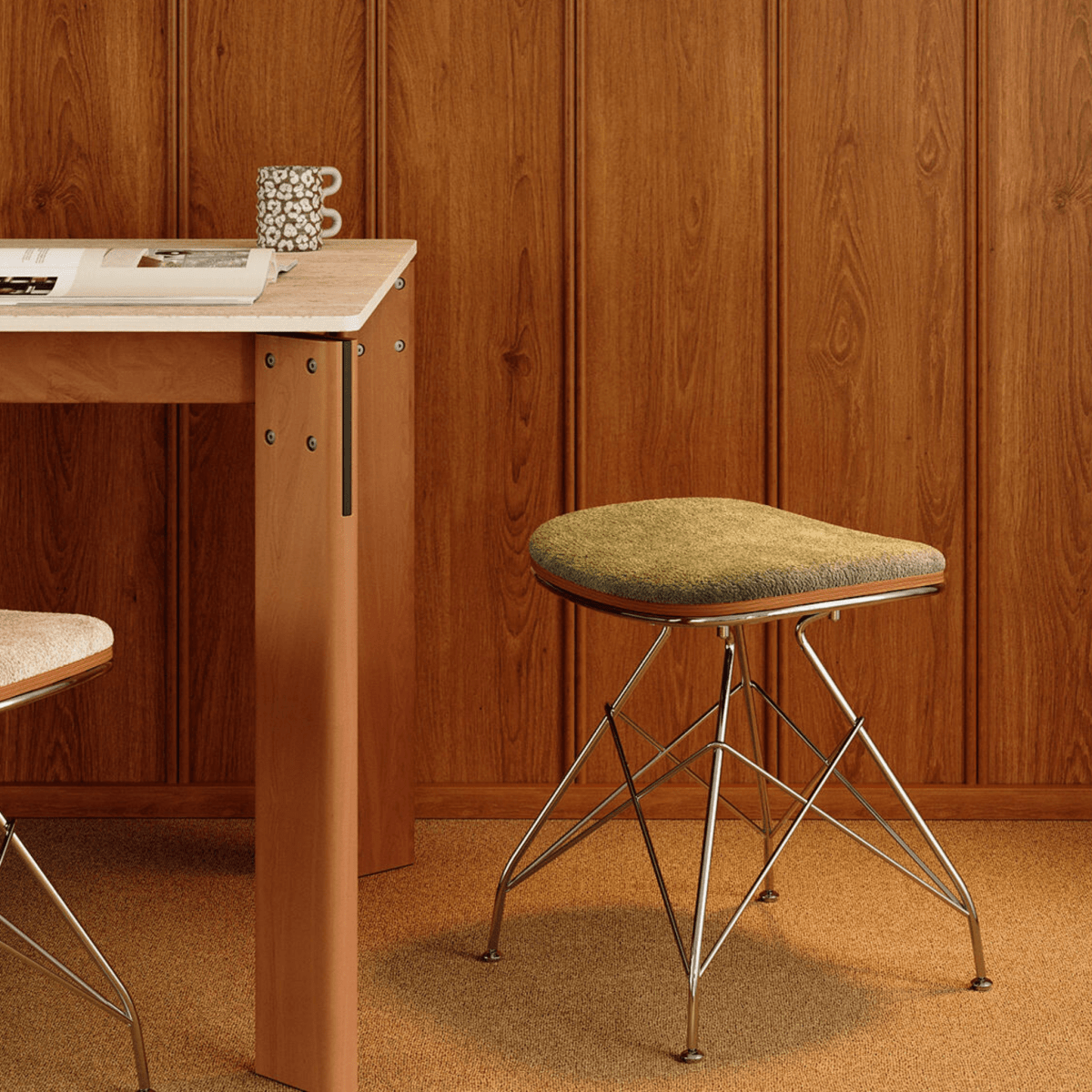 Sora Boucle Upholstered Stool - Esspur